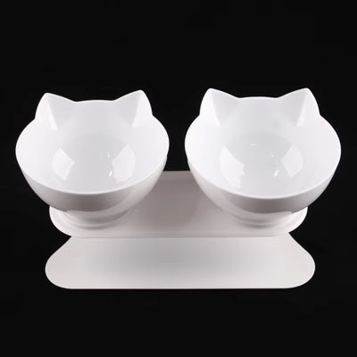 Non-Slip Double Cat Bowl Pet Water Food Feed Dog Bowls Pet Bowl with Inclination Stand Cats Feeder Feeding Bowl Kitten Supplies