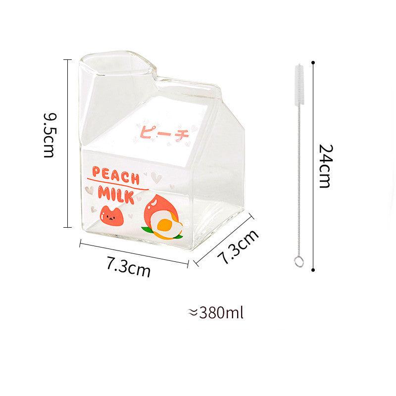 Glass Milk Carton Mug Microwaveable