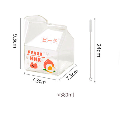 Glass Milk Carton Mug Microwaveable