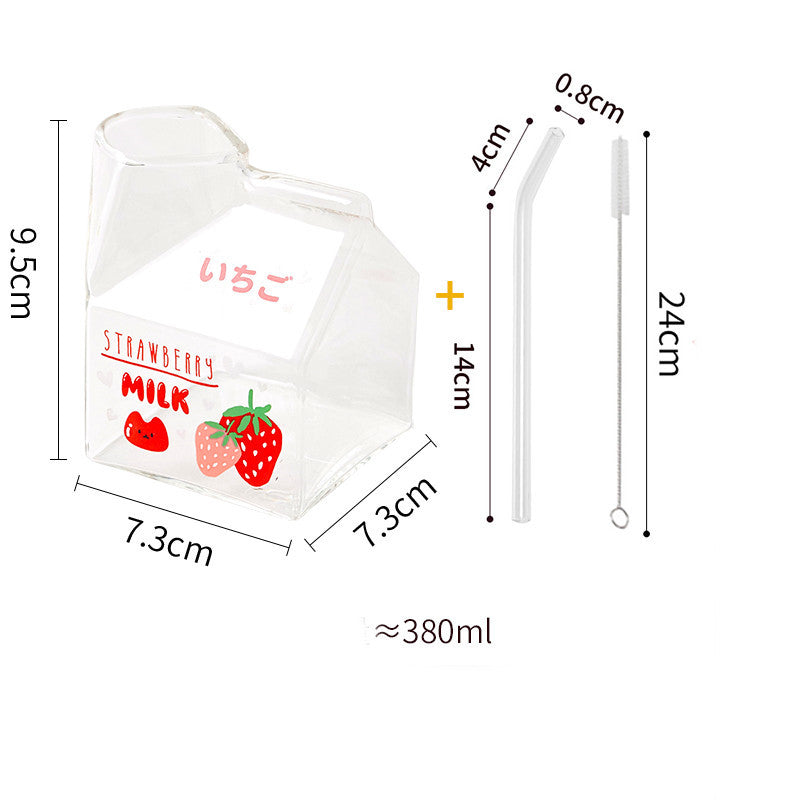 Glass Milk Carton Mug Microwaveable