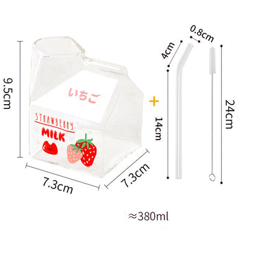 Glass Milk Carton Mug Microwaveable