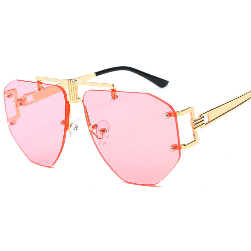 HB Polygon Shaped Rimless Sunglasses