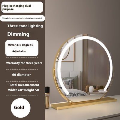 Modern Semicircle Touch Dimming LED Mirror