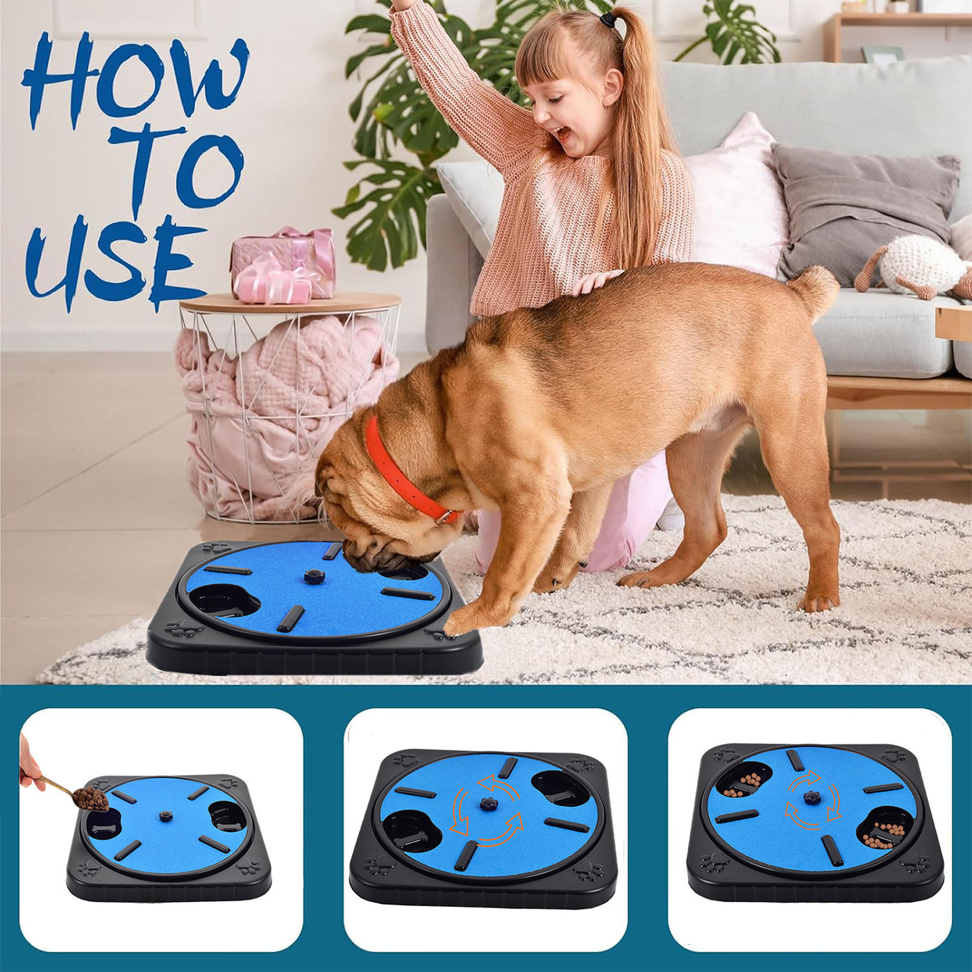 Pet Dog Slow-Feeding and Nail Filing Board
