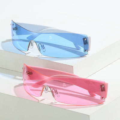 HB Oval Shaped Rimless Sunglasses