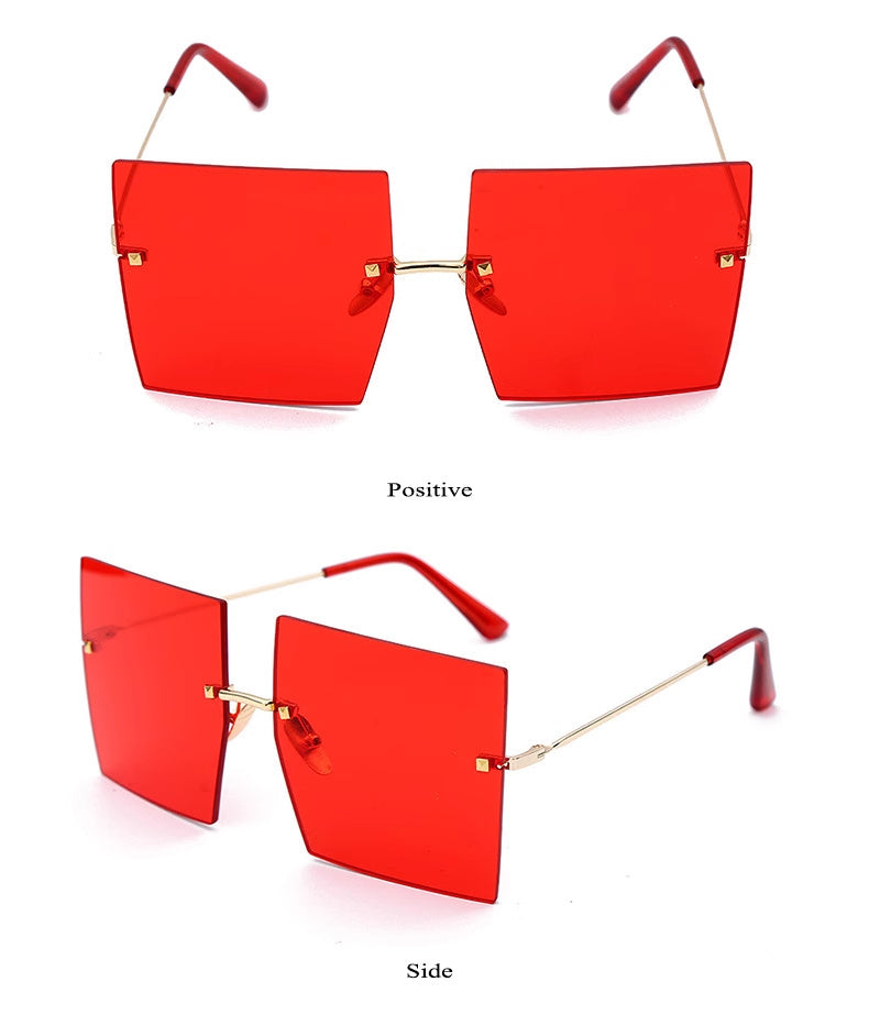 HB Square Rimless Metal Sunglasses