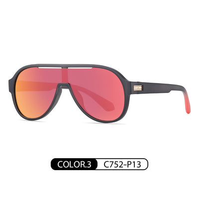 HB One-piece Large Frame Colorful Polarized Sunglasses