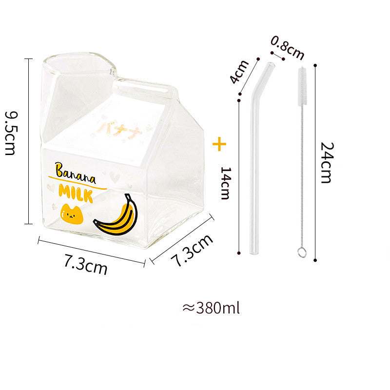 Glass Milk Carton Mug Microwaveable