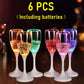 6Pcs LED Glowing Light up Cups Creative Goblet Glow in Water Cocktail Cup Wedding Party Decoration Christmas Atmosphere Cup