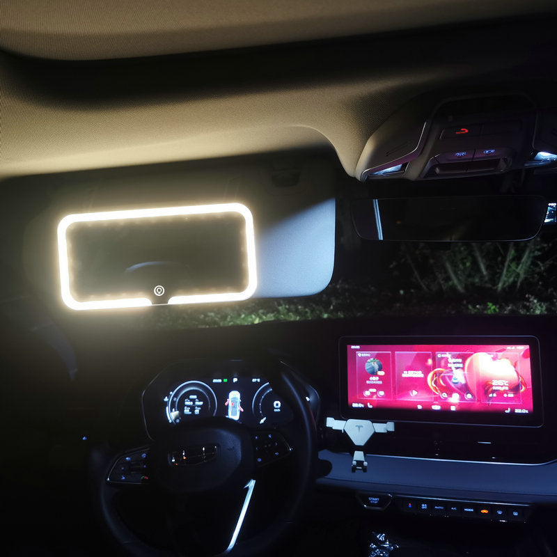 LED Makeup Mirror – Car Sun Visor with Touch Light