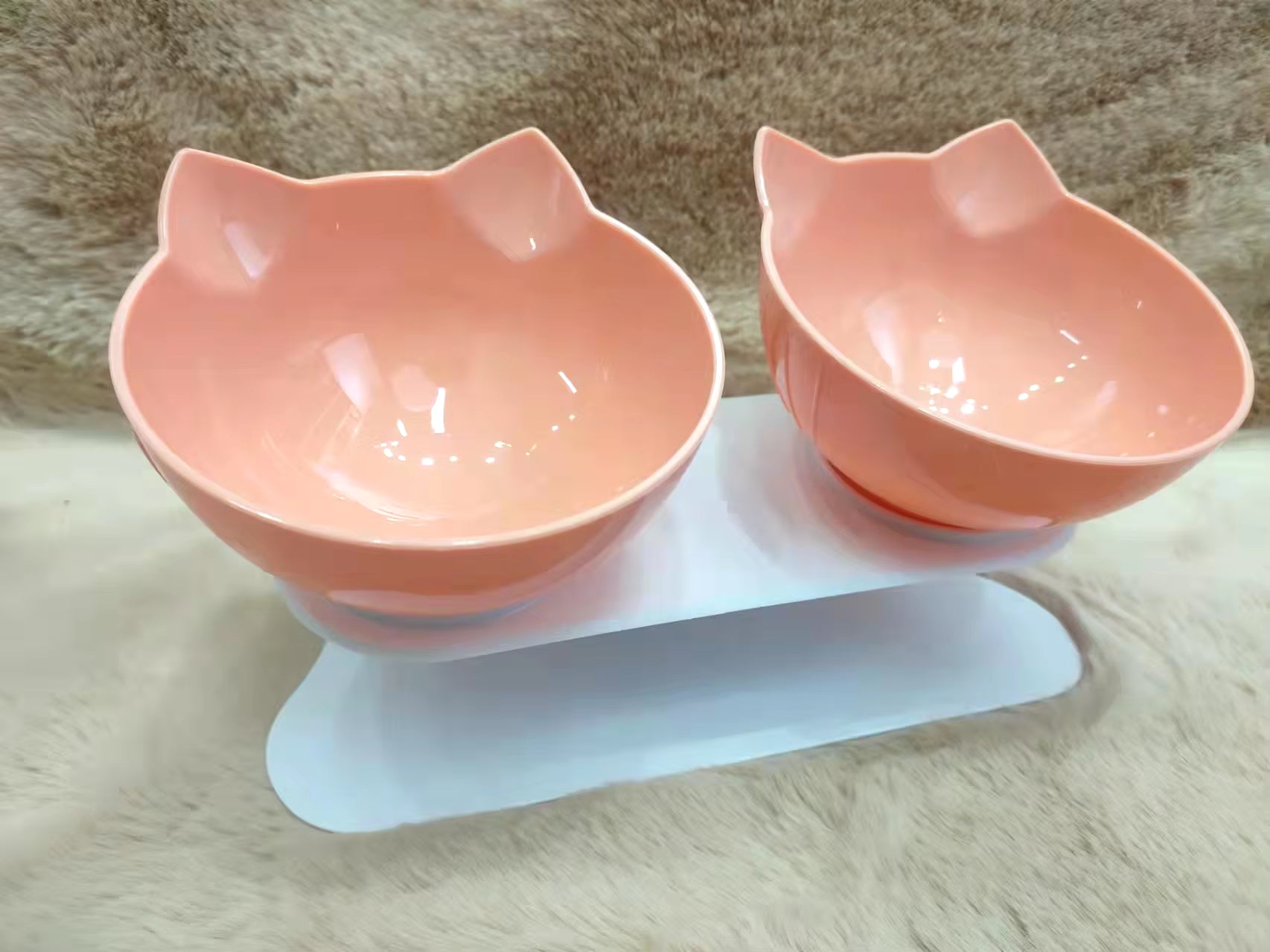 Non-Slip Double Cat Bowl Pet Water Food Feed Dog Bowls Pet Bowl with Inclination Stand Cats Feeder Feeding Bowl Kitten Supplies