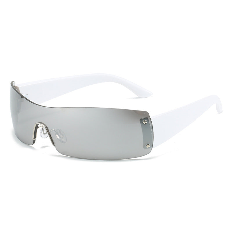 HB Oval Shaped Rimless Sunglasses