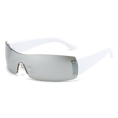 HB Oval Shaped Rimless Sunglasses