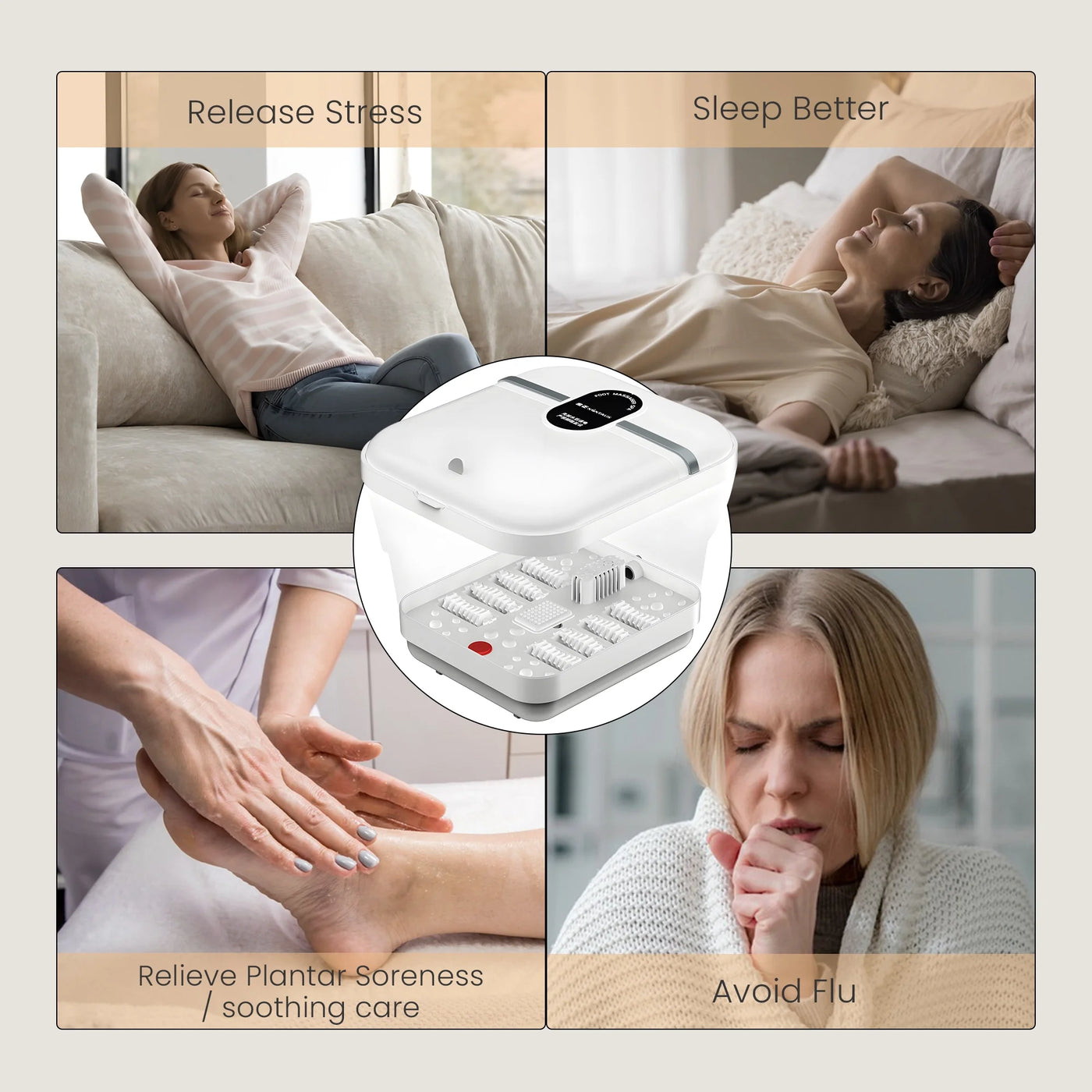 Foot Spa Bath Massager with Heat and Bubbles