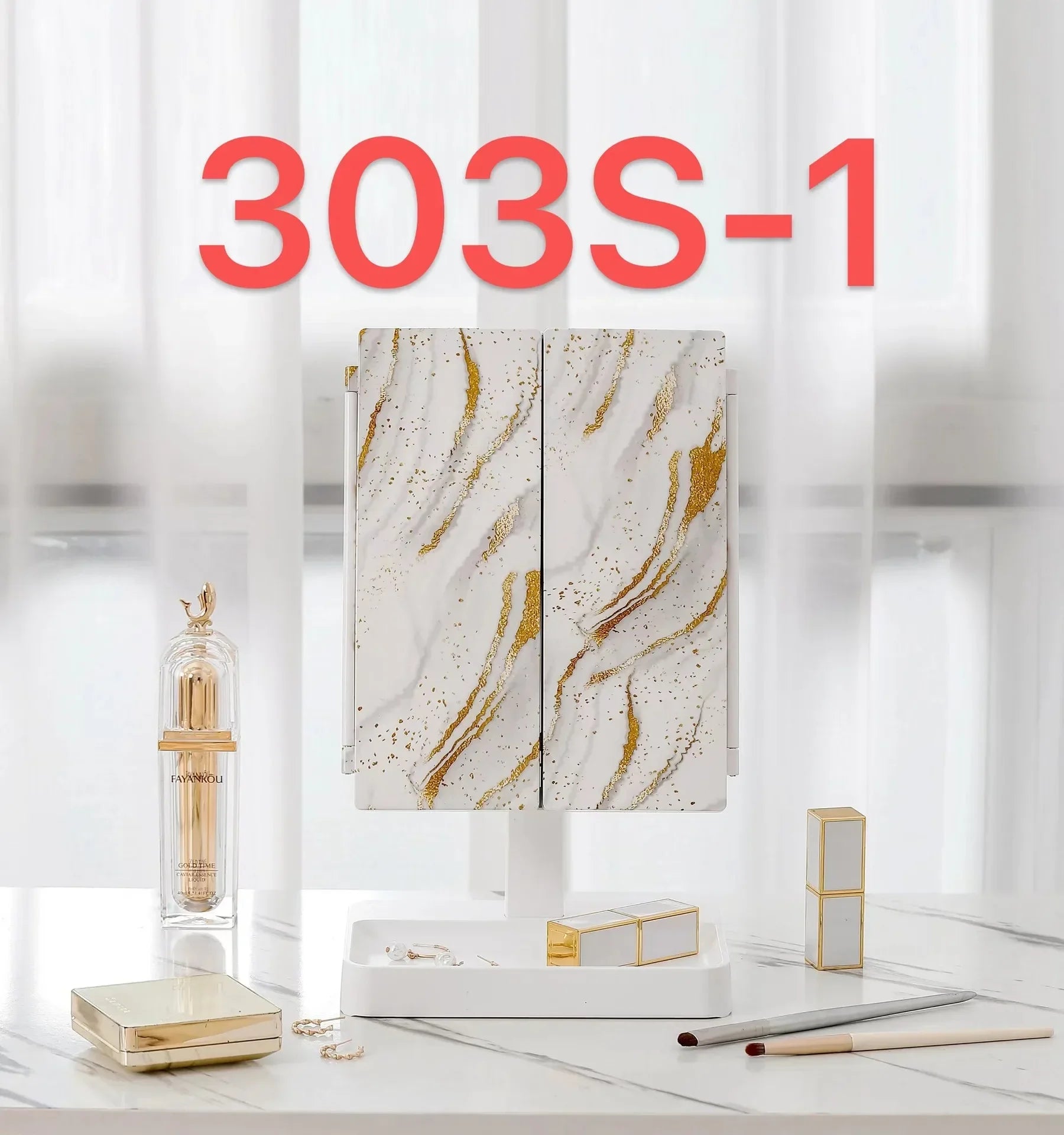 72 LED Light Desktop Vanity Mirror 1/2/3X Magnifying 