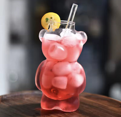Bear Shaped Glass Cup – Cute Double-Wall Drinkware