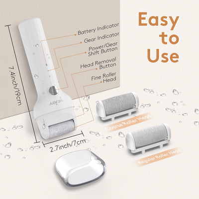 Electric Feet Callus Removers Rechargeable,3 Grinding Heads Waterproof Electronic Foot File Pedicure Tools