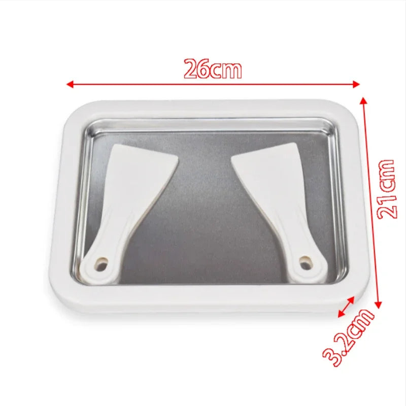 New Household Portable Stainless Steel Cooling Ice Cream Maker Pan for Making Soft Serve Ice Cream Frozen Fruit Yogurt Machine