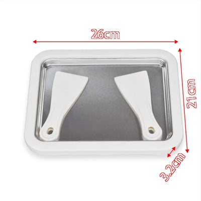 New Household Portable Stainless Steel Cooling Ice Cream Maker Pan for Making Soft Serve Ice Cream Frozen Fruit Yogurt Machine