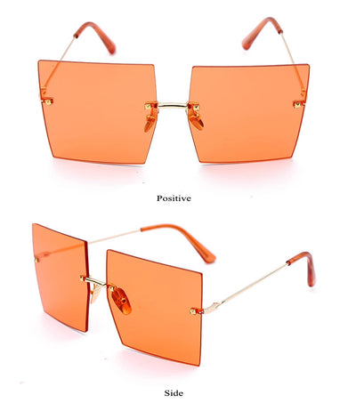 HB Square Rimless Metal Sunglasses