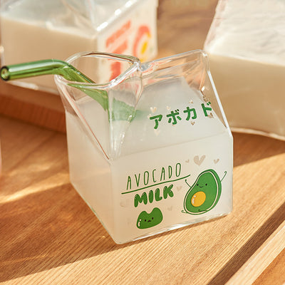 Glass Milk Carton Mug Microwaveable