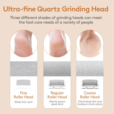 Electric Feet Callus Removers Rechargeable,3 Grinding Heads Waterproof Electronic Foot File Pedicure Tools