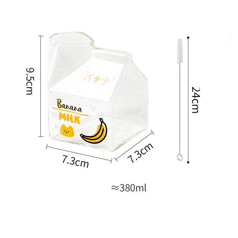 Glass Milk Carton Mug Microwaveable