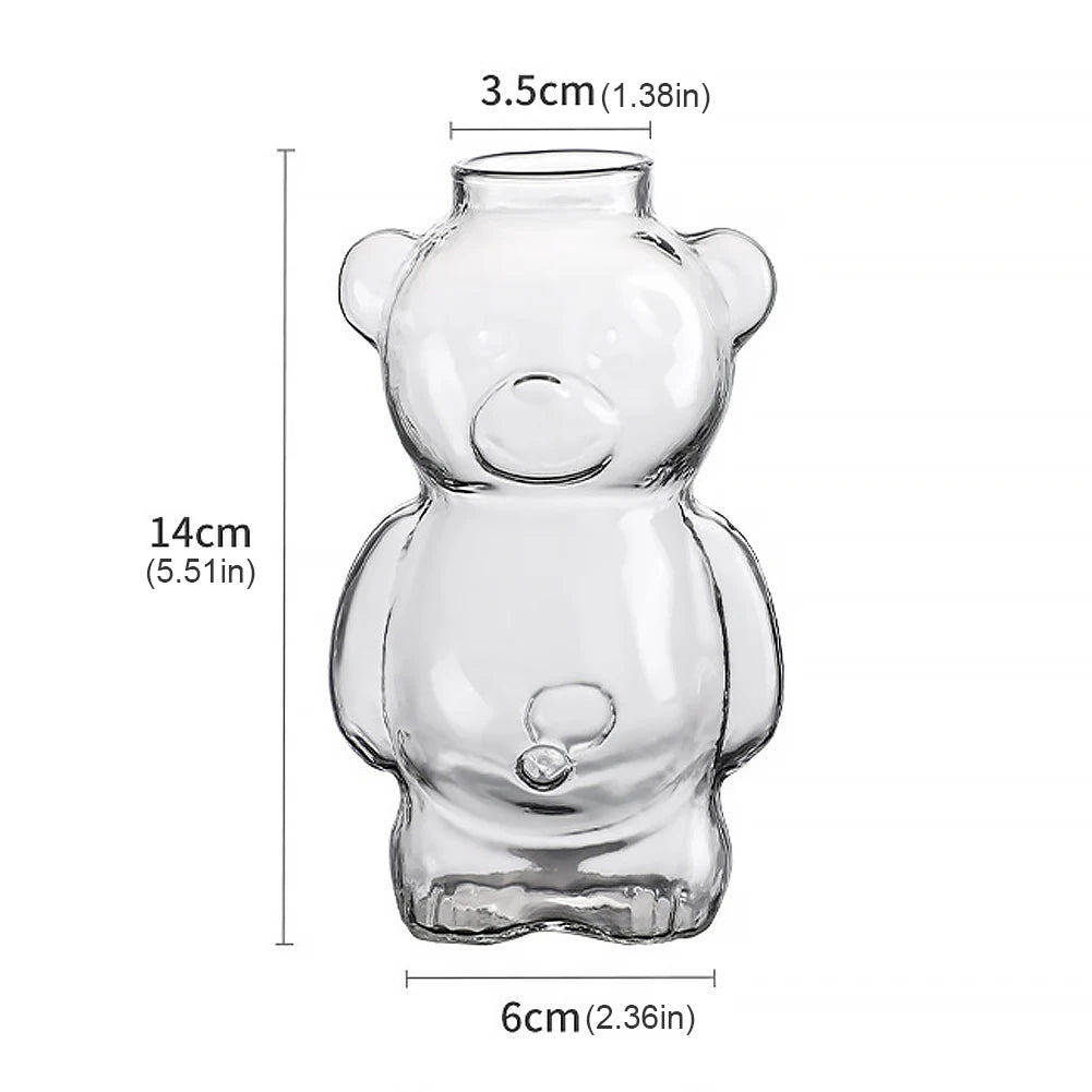 Bear Shaped Glass Cup Cute Bear Glass Cup Novelty Juice Glass Drinkware Beverage Glasses for Girlfriends Female Birthday Gift