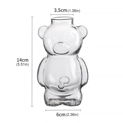 Bear Shaped Glass Cup Cute Bear Glass Cup Novelty Juice Glass Drinkware Beverage Glasses for Girlfriends Female Birthday Gift