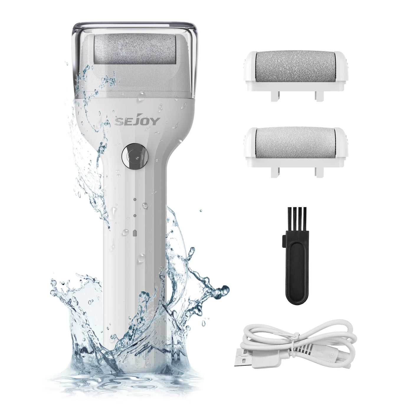 Electric Feet Callus Removers Rechargeable,3 Grinding Heads Waterproof Electronic Foot File Pedicure Tools