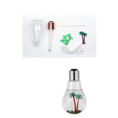 Bulb Humidifier 400Ml USB Air Humidifier Colorful LED Night Lamp Essential Oil Diffuser for Home Office
