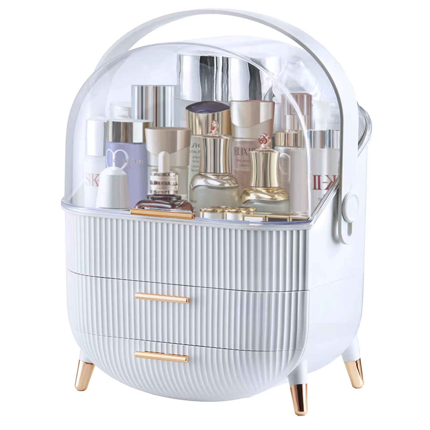 Makeup Storage Organizer, Cosmetics Skincare Organizers with Transparent Lid, Vanity Cosmetics Storage, Ideal Gifts for Women Or