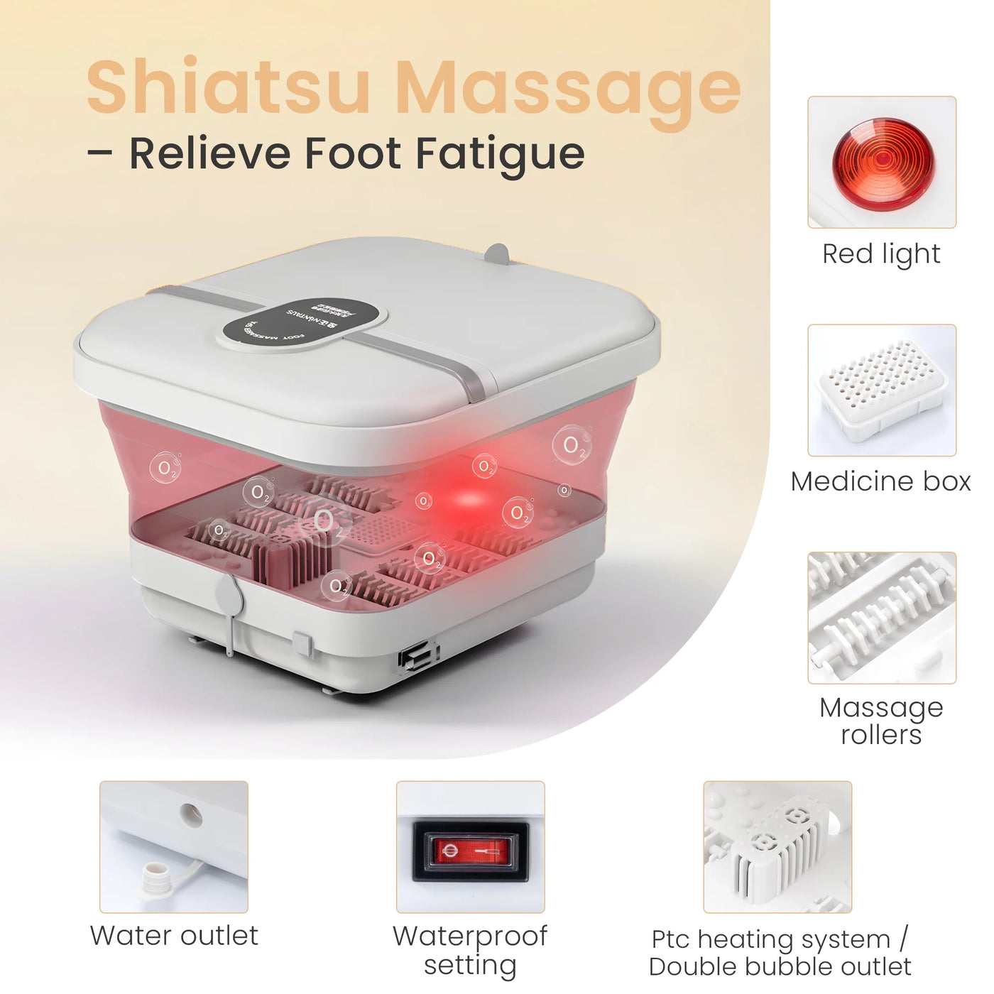 Foot Spa Bath Massager with Heat and Bubbles