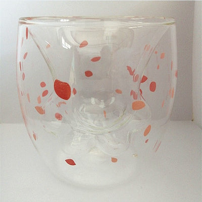 Aesthetic Cat Paw and Bear Shaped 4 Pack Glass Cups