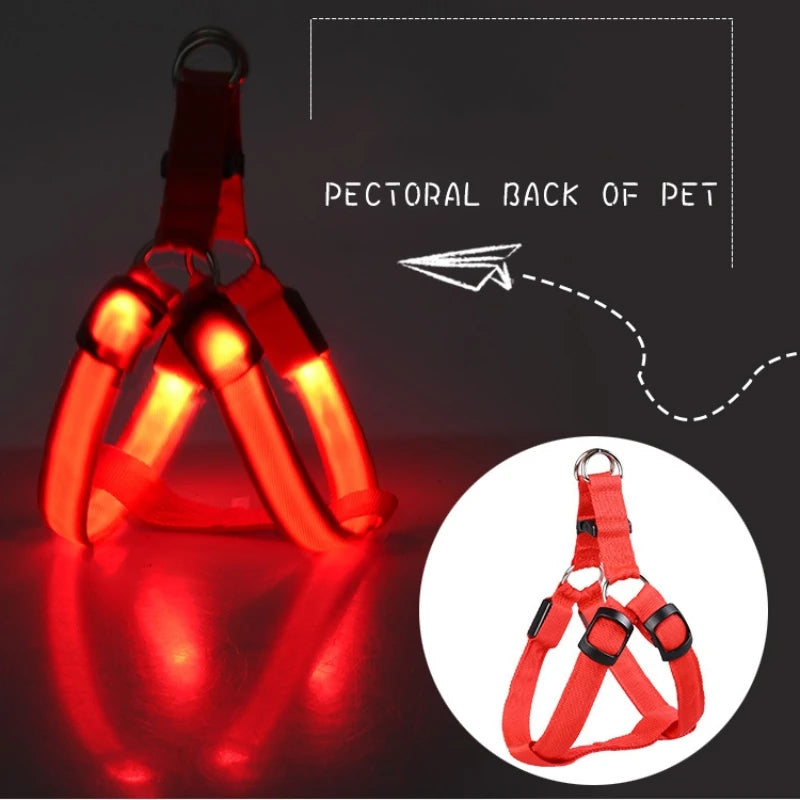 Pet Safety LED Harness Adjustable Leash 
