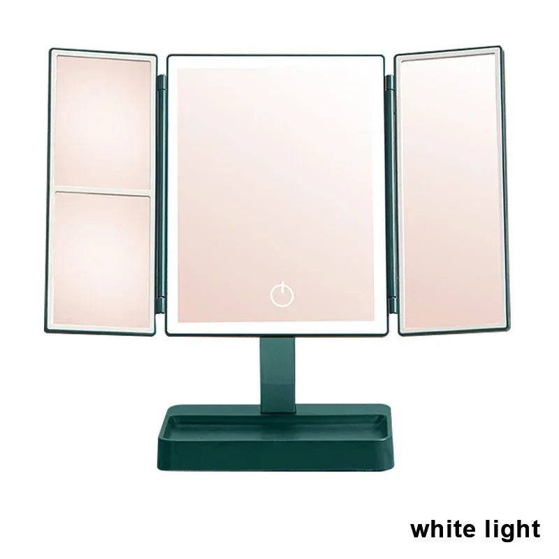 72 LED Light Desktop Vanity Mirror 1/2/3X Magnifying 