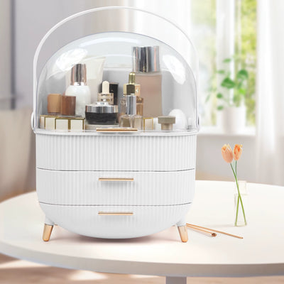 Makeup Storage Organizer, Cosmetics Skincare Organizers with Transparent Lid, Vanity Cosmetics Storage, Ideal Gifts for Women Or