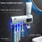Wall Mounted Toothpaste Dispenser with 4 Toothbrush Slots, Toothbrush Cleaning Rack, Bathroom Accessories, No Drilling Required