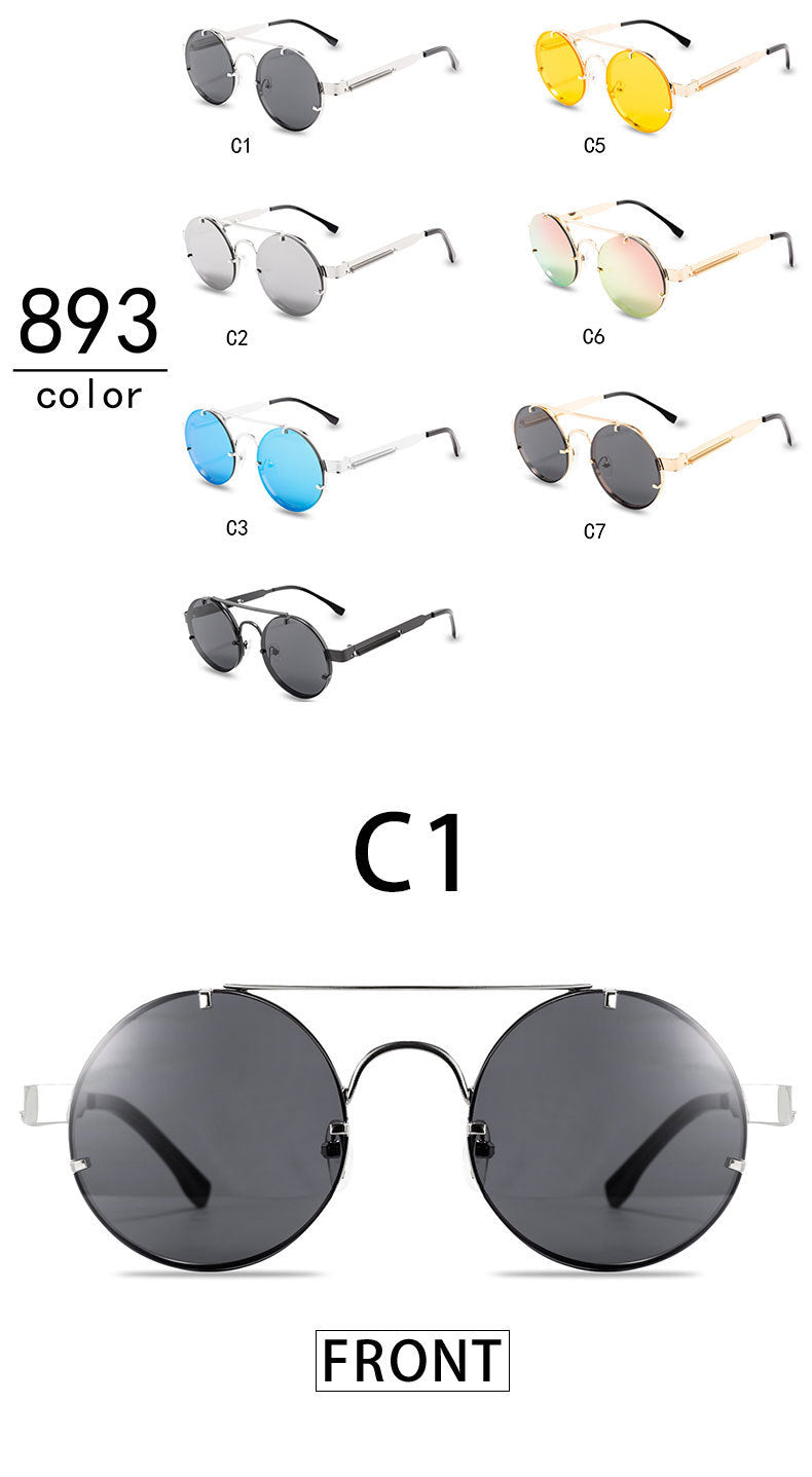 HB Oval Steampunk Fashion Sunglasses