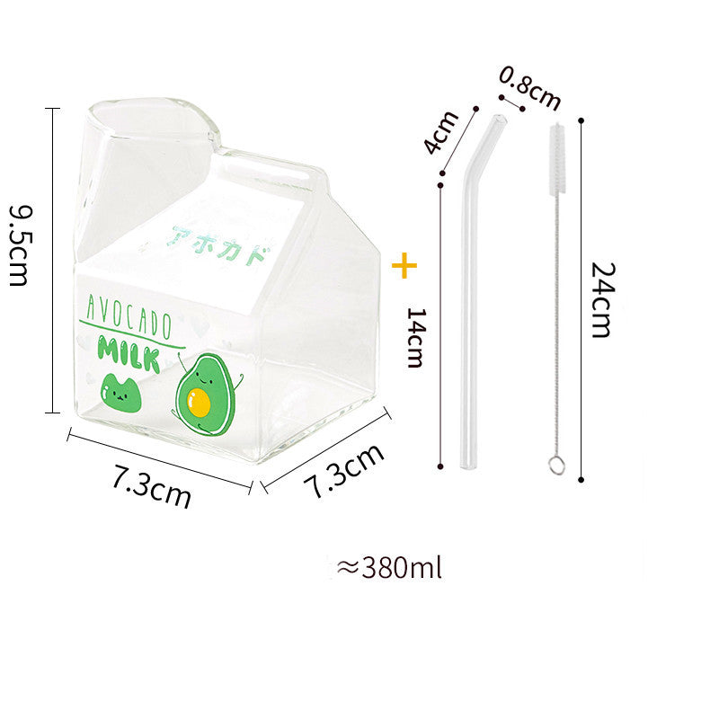 Glass Milk Carton Mug Microwaveable