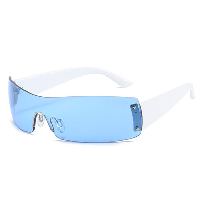 HB Oval Shaped Rimless Sunglasses