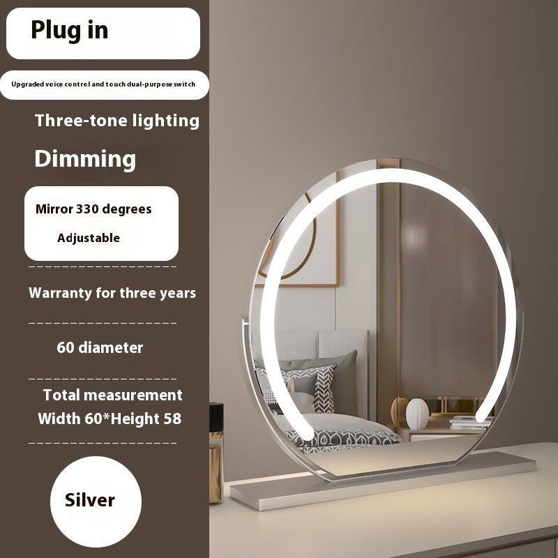 Modern Semicircle Touch Dimming LED Mirror