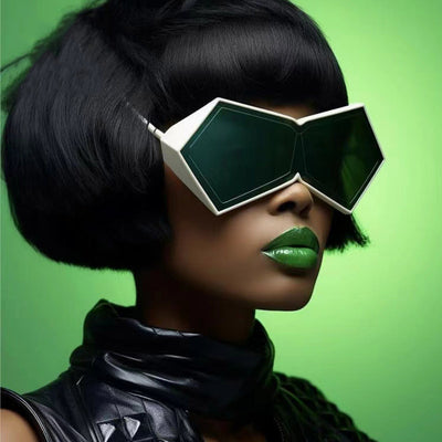 HB UV Protection Thick Polygon Frame Sunglasses