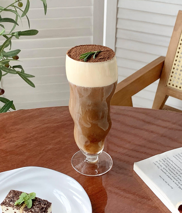 Wavy Twisted Glass Cup – Tall & Elegant Drinkware