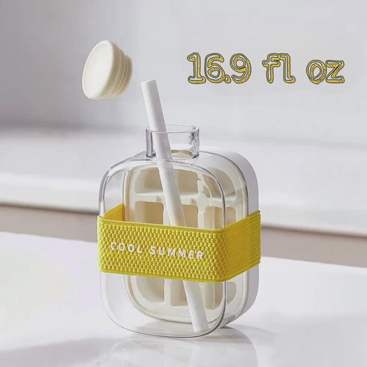 Silicone Ice Cube Cup With Straw