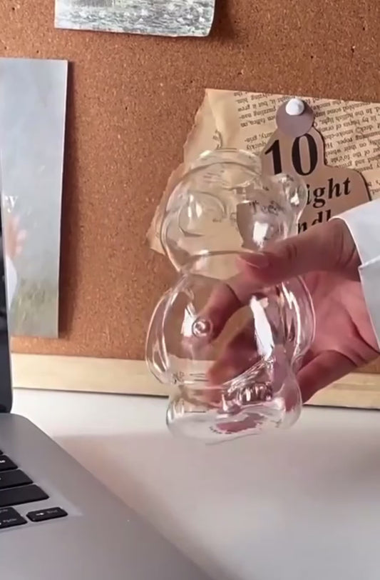 Aesthetic Cat Paw and Bear Shaped 4 Pack Glass Cups